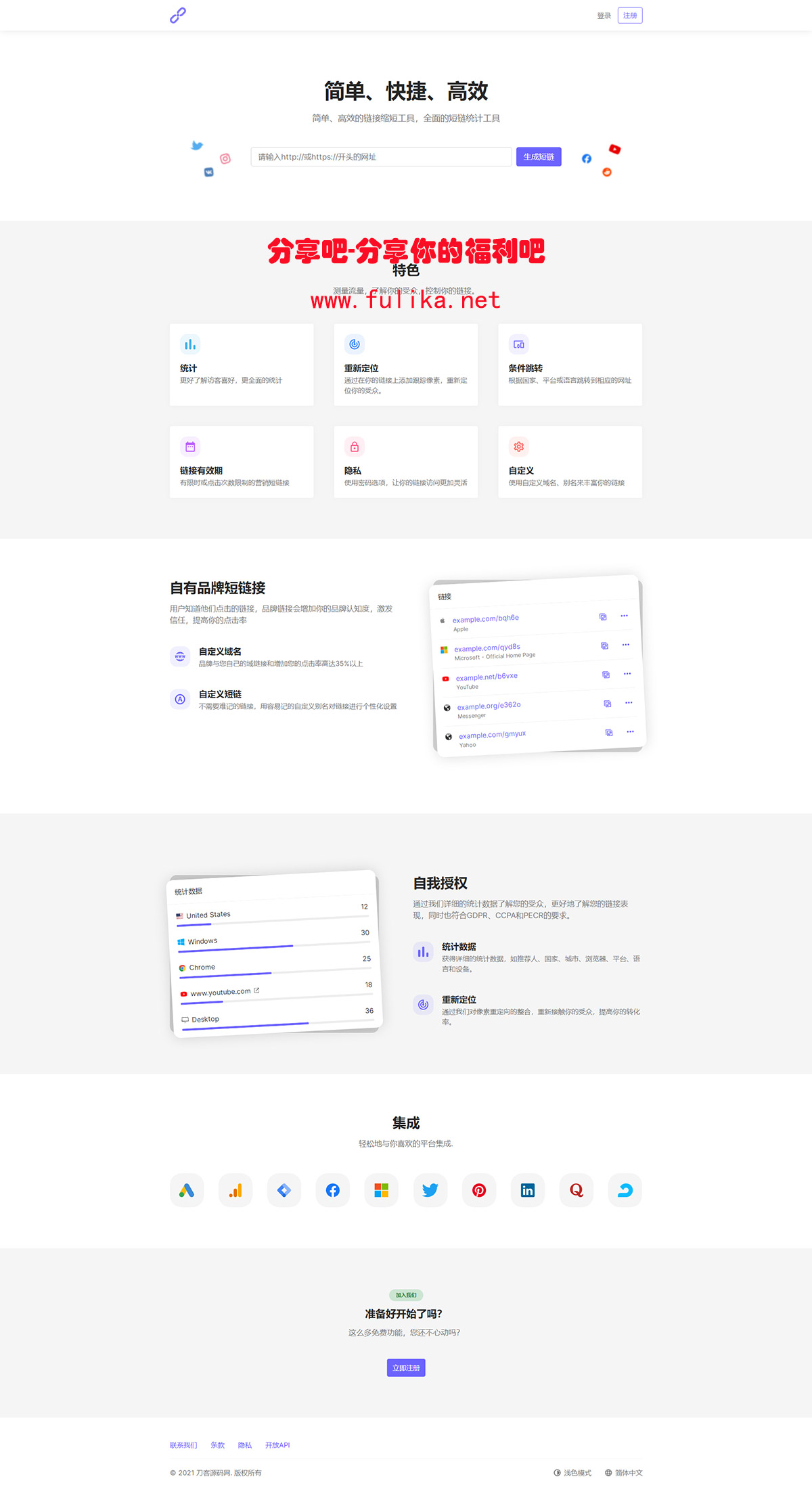 PhPShort短链接生成平台源码