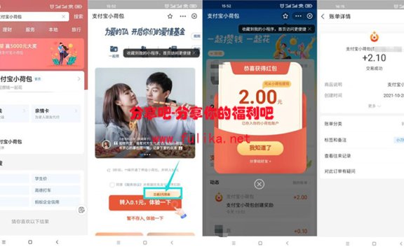 支付宝小荷包新老用户领2元
